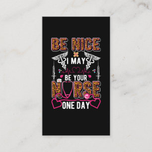 Funny Nursing School Humour Leopard Print Nurse Business Card