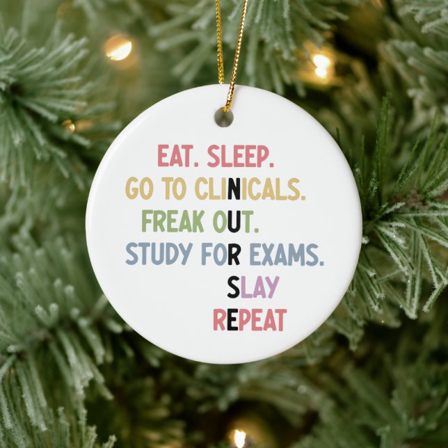 Funny Nursing School student Future Nurse Gifts Ceramic Ornament (Tree)