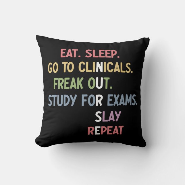 Funny Nursing School student Future Nurse Gifts Throw Pillow (Front)