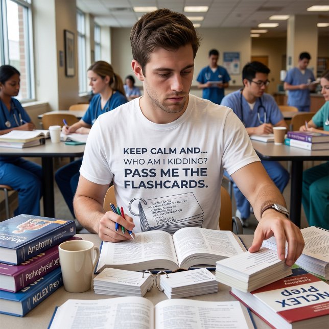 Funny Nursing Student Study Flashcards T-Shirt (Creator Uploaded)