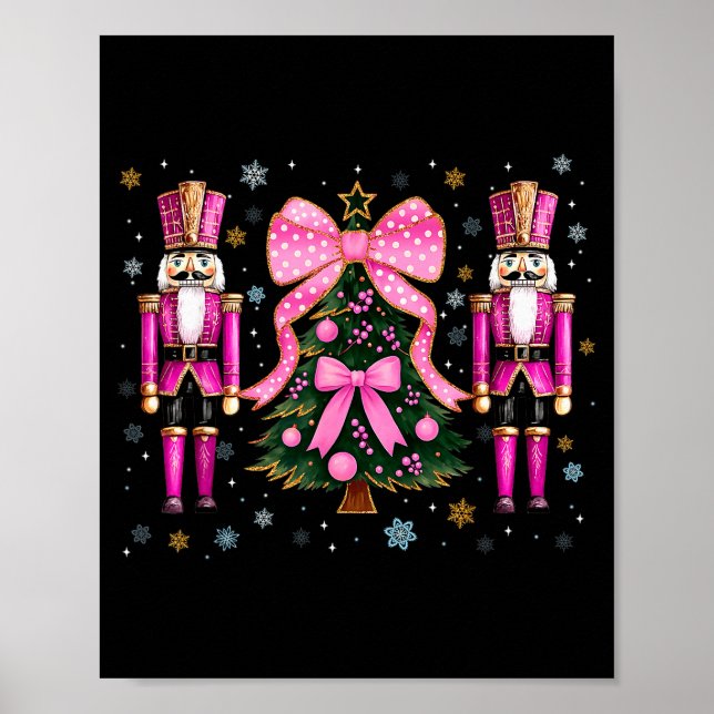 Funny Nutcracker Christmas Tree Christmas Xmas Wom Poster (Front)