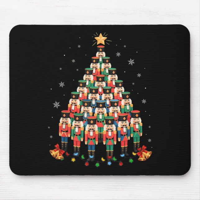 Funny Nutcracker Christmas Tree Xmas Men Women Kid Mouse Pad (Front)