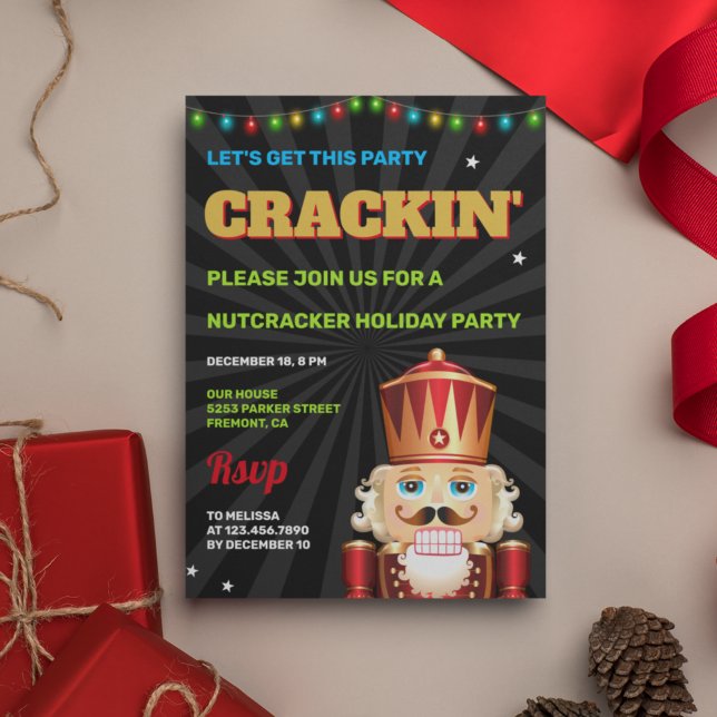 Funny Nutcracker Holiday Christmas Party Invitation (Creator Uploaded)