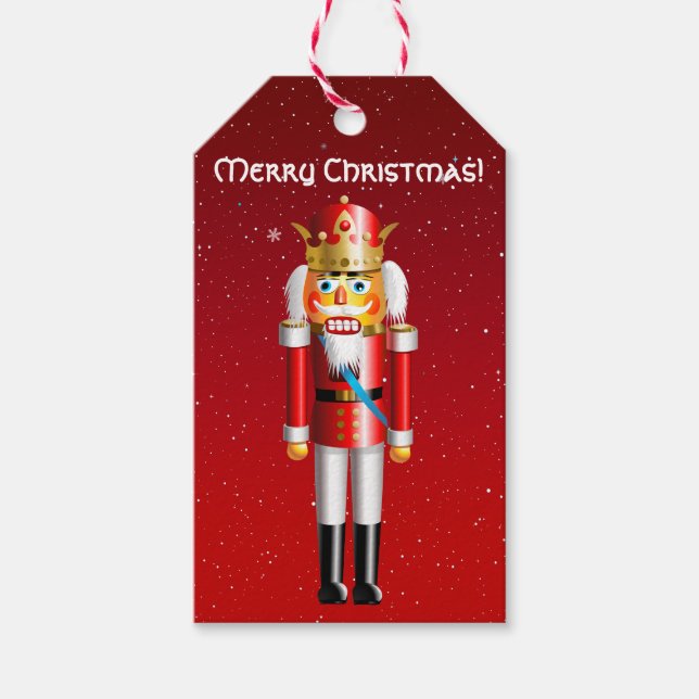 Funny Nutcracker King Cartoon Gift Tags (Front)
