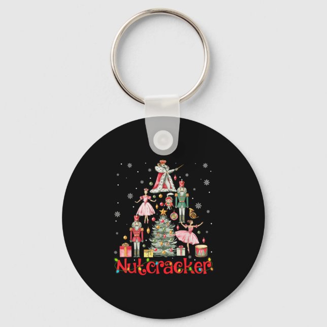 Funny Nutcracker Squad Christmas Tree 2024 Men Wom Keychain (Front)