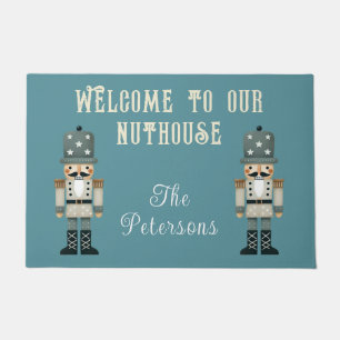 Funny Nuthouse Nutcracker Custom Christmas Doormat