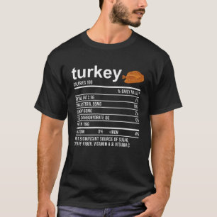 Funny Nutrition Fact Food Apparel Foodie Turkey Th T-Shirt