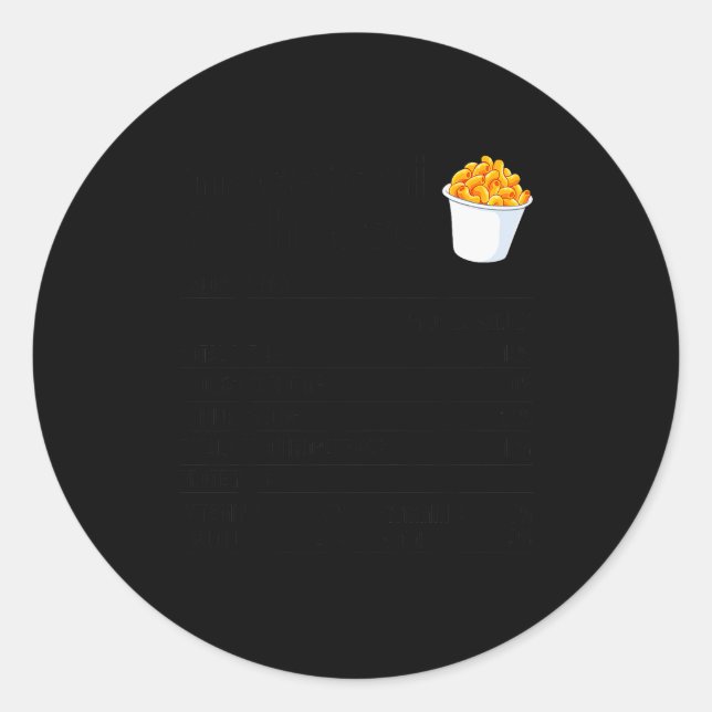 Funny Nutrition Facts Thanksgiving Apparel Macaron Classic Round Sticker (Front)