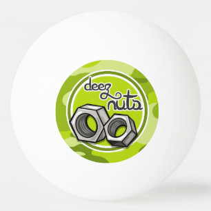 Funny Nuts; bright green camo, camouflage Ping Pong Ball