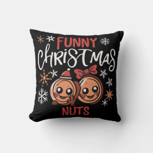 funny nuts throw pillow