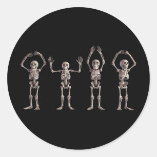 Funny O-h-i-o State Skeleton Lover Ohio Halloween Classic Round Sticker
