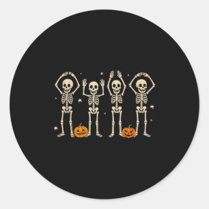 Funny O-h-i-o State Skeleton Ohio Halloween Vintag Classic Round Sticker