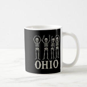 Funny O-h-i-o State Skeleton Ohio Halloween Vintag Coffee Mug