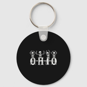 Funny O-h-i-o State Skeleton Ohio Halloween Vintag Keychain