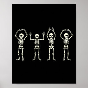 Funny O-h-i-o State Skeleton Ohio Vintage Hallowee Poster