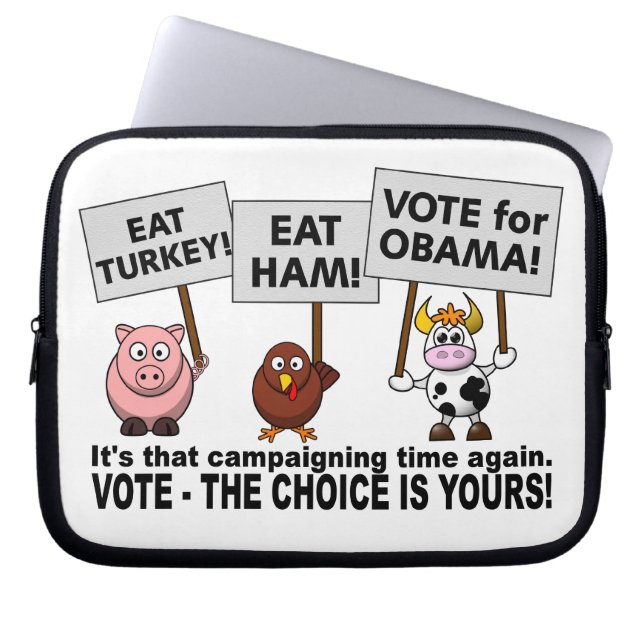 Funny OBAMA 2012 laptop sleeve (Front)