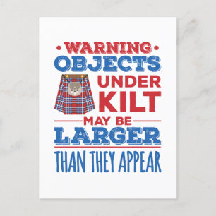 Funny Objects Under Kilt May Be Larger Scottish  Postcard