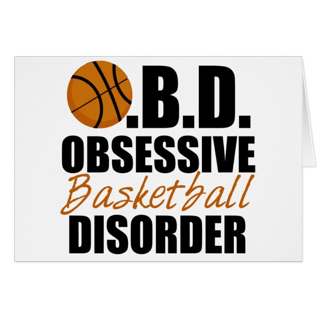 Funny Obsessionnel carte de trouble de basket-ball (Devant horizontal)