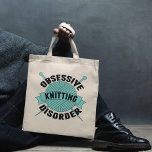Funny Obsessive Knitting Disorder Tote Bag<br><div class="desc">Cute Obsessive Knitting Disorder design. A cool knitter humour gift gift for a crafty mom who loves to knit and create things with knitting needles and yarn.</div>