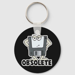 funny obsolete floppy disc keychain