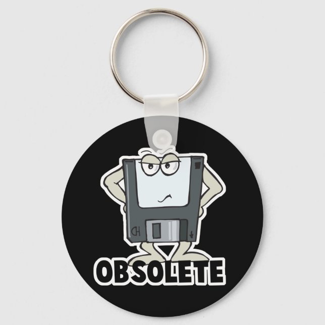 funny obsolete floppy disc keychain (Front)