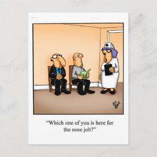 Funny Obtenir Bien Carte Postale "Travail Nez"