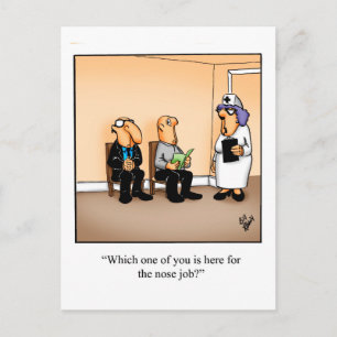 Funny Obtenir Bien Carte Postale "Travail Nez"