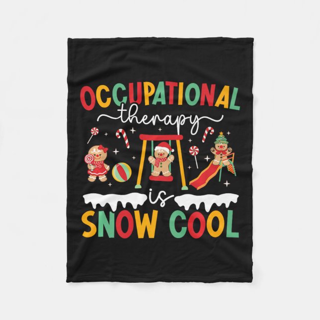 Funny Occupational Therapy Christmas Occupational  Fleece Blanket (Front)