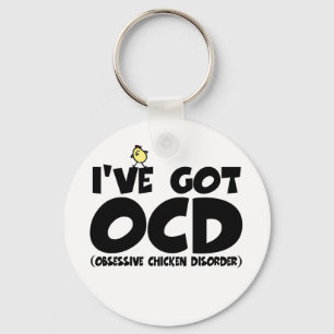Funny OCD chicken Keychain