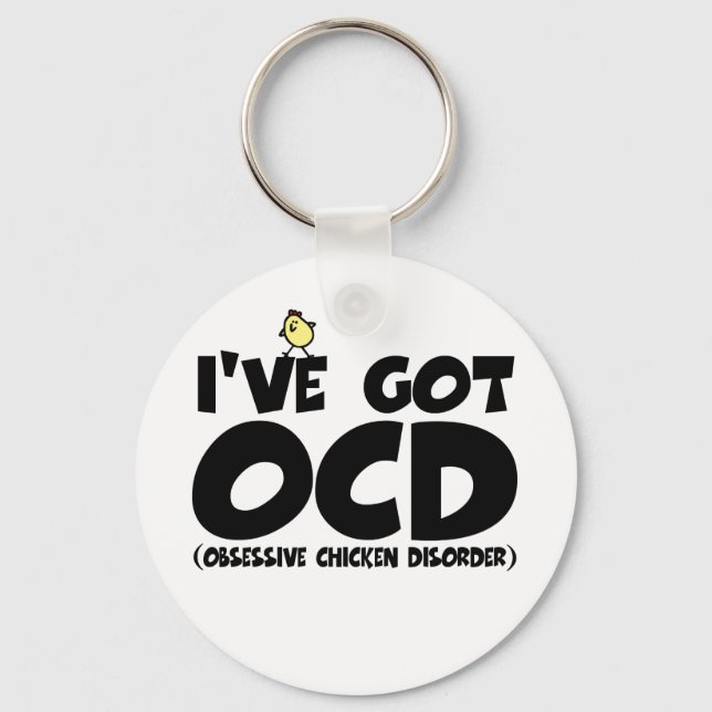 Funny OCD chicken Keychain (Front)