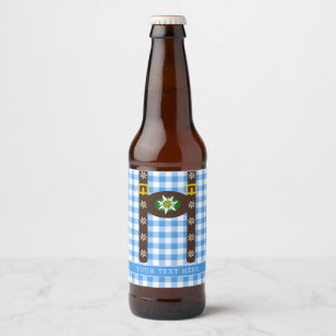 Funny Octoberfest Lederhosen Suspenders Beer Bottl Bottle Label