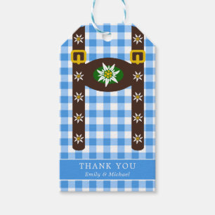 Funny Octoberfest Lederhosen Suspenders Gift Tags