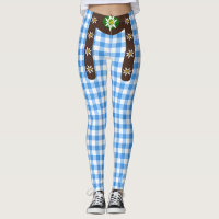 Funny Octoberfest Lederhosen Suspenders Leggings