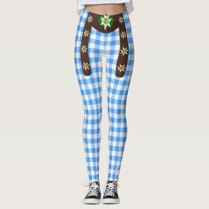 Funny Octoberfest Lederhosen Suspenders Leggings