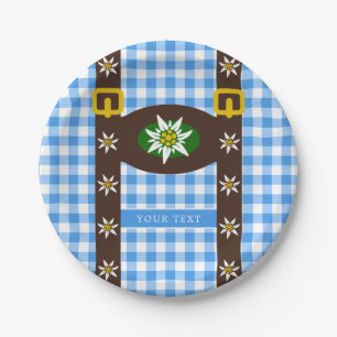 Funny Octoberfest Lederhosen Suspenders Paper Pla Paper Plate