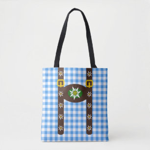 Funny Octoberfest Lederhosen Suspenders Tote Bag