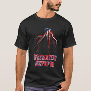 Funny Octopus American Flag T-Shirt