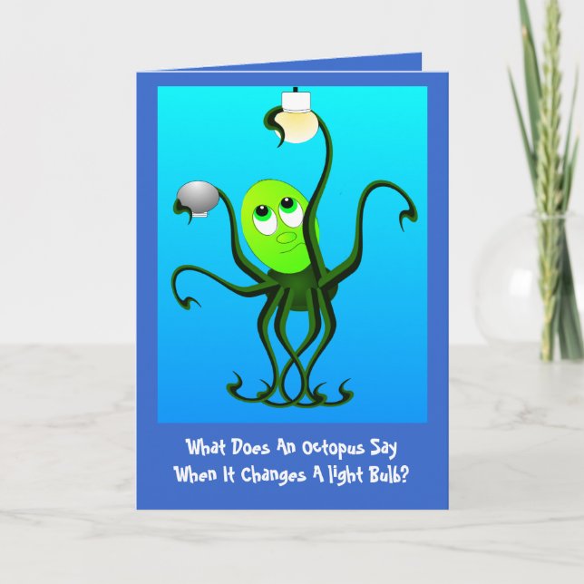 Funny Octopus Birthday Card (Front)