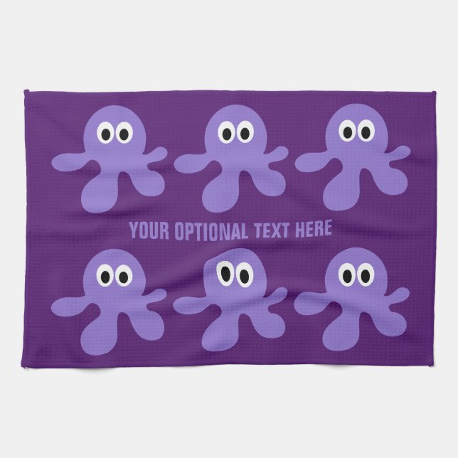 Funny Octopus custom hand towel (Horizontal)