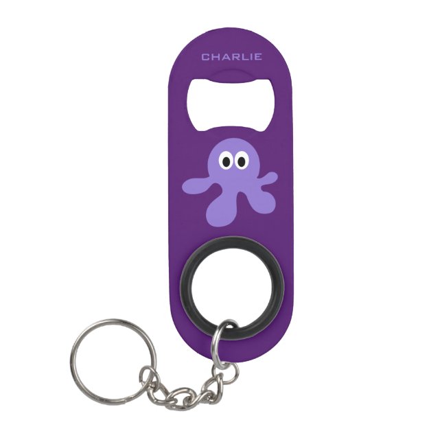 Funny Octopus custom monogram bottle opener Mini Bottle Opener (Front)