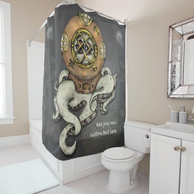 Funny Octopus Diver Sketch Personalized (In Situ)