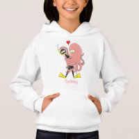 Funny octopus hugs diver cartoon humour