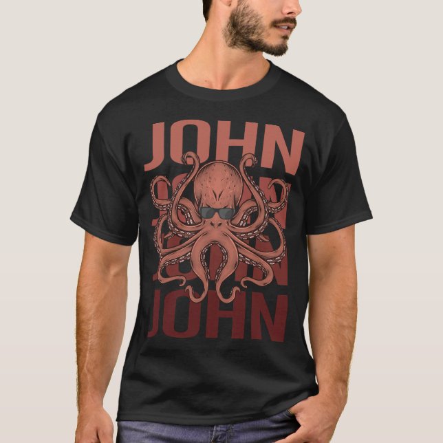 Funny Octopus - John Name T-Shirt (Front)
