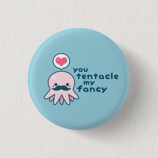 Funny Octopus Love Pun 1 Inch Round Button (Front)