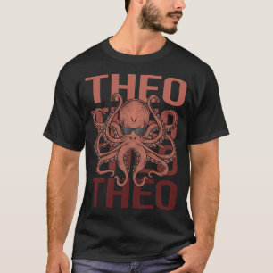 Funny Octopus - Theo Name T-Shirt
