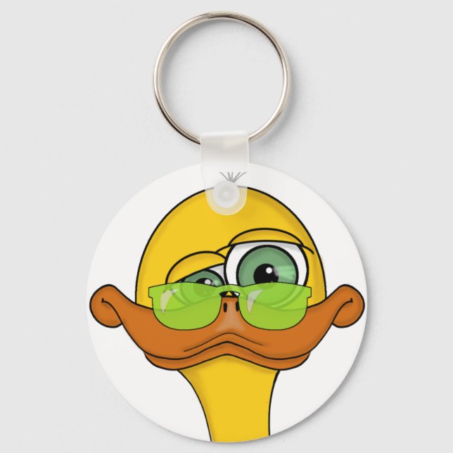 Funny Odd Duck Cartoon Keychain (Front)