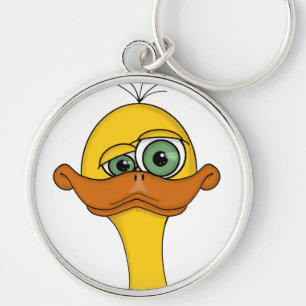 Funny Odd Duck Cartoon Keychain