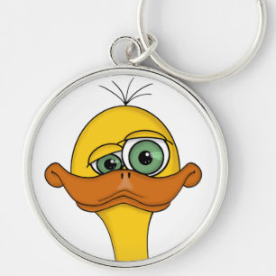 Funny Odd Duck Cartoon Keychain
