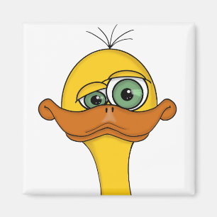 Funny Odd Duck Cartoon Magnet