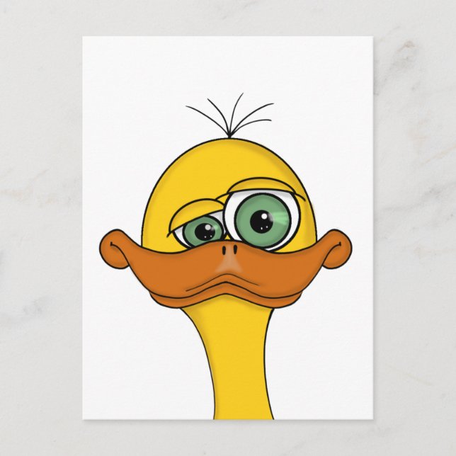 Funny Odd Duck Cartoon Postcard (Front)